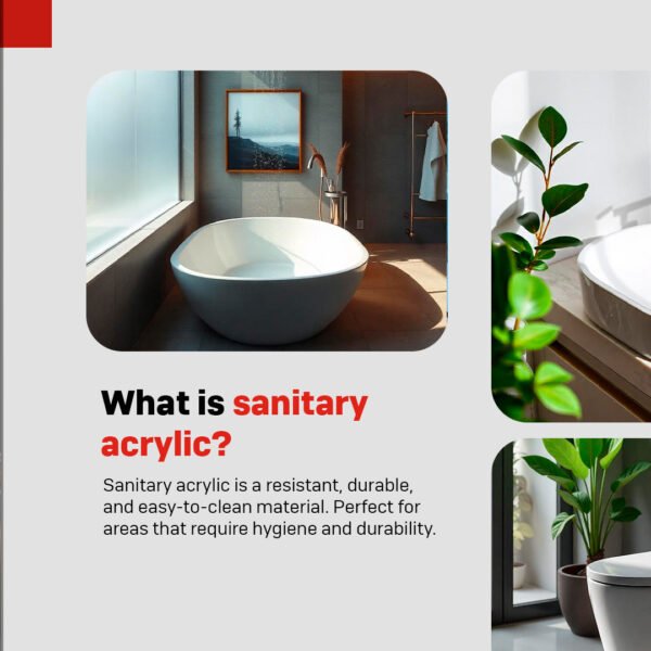 Durable Sanitary Grade White Bathroom Acrylic Panel 3.2mm Various Sizes with Custom Cutting Processing Service - Image 2